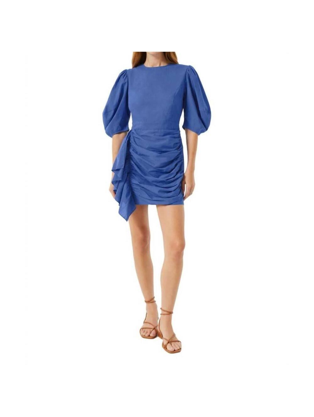 RHODE Pia Dress Blue Sea 100% Organic Cotton Size 4